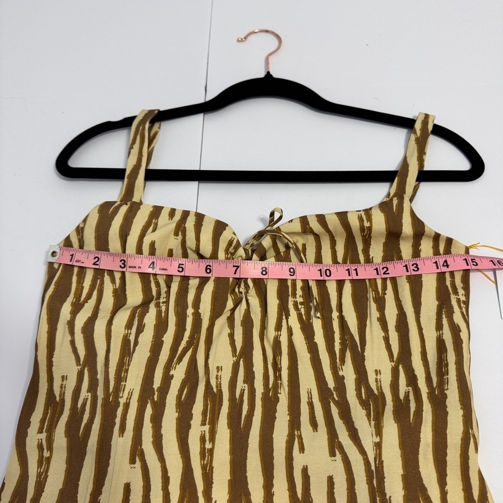 Backyard Roses Zebra Print Midi Dress S NWT Adjustable Ruched Hem - Picture 8 of 12